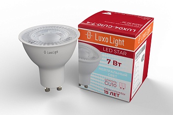 Лампа светодиодная LuxoLight GU10 7W 4000K LUX04-GU10-7-4