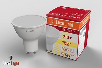 Лампа светодиодная LuxoLight GU10 7W 3000K LUX04-GU10-7-3M