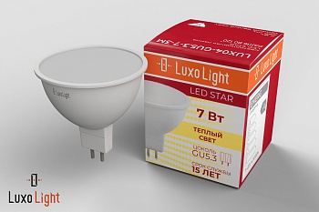 Лампа светодиодная LuxoLight GU5.3 7W 3000K LUX04-GU5.3-7-3M