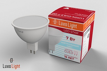 Лампа светодиодная LuxoLight GU5.3 7W 4000К LUX04-GU5.3-7-4M
